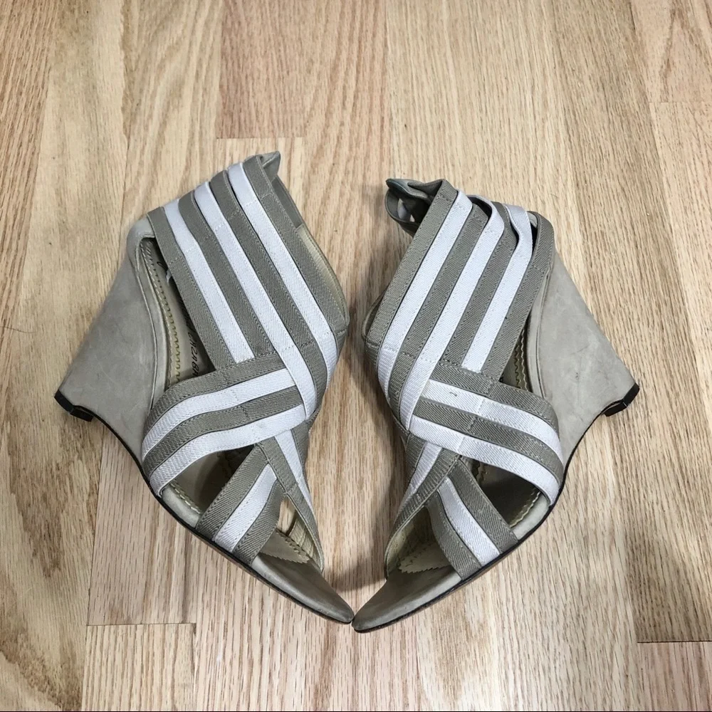 Jean Michel Cazabat Wrap Front Wedge Sandals 39